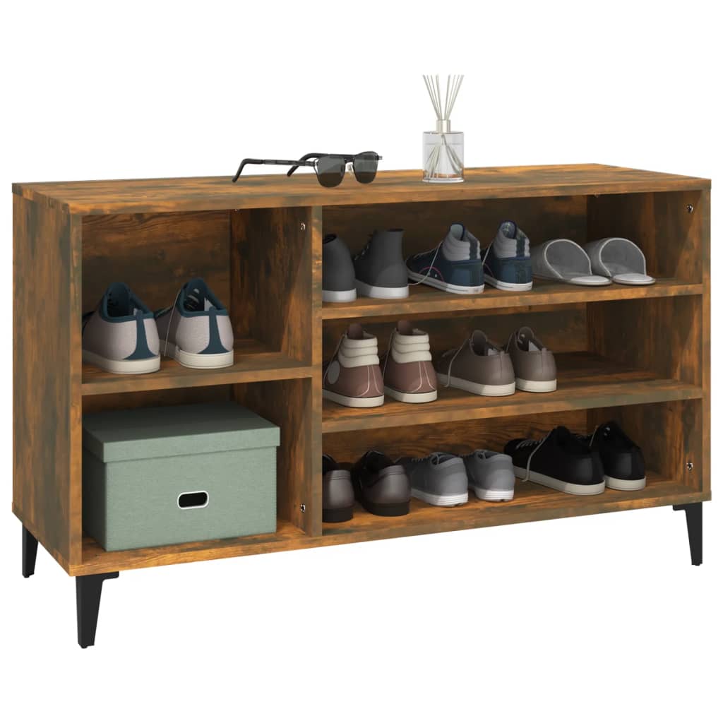 Armoire à chaussures Chêne fumé 102x36x60 cm Bois d'ingénierie - XIOS