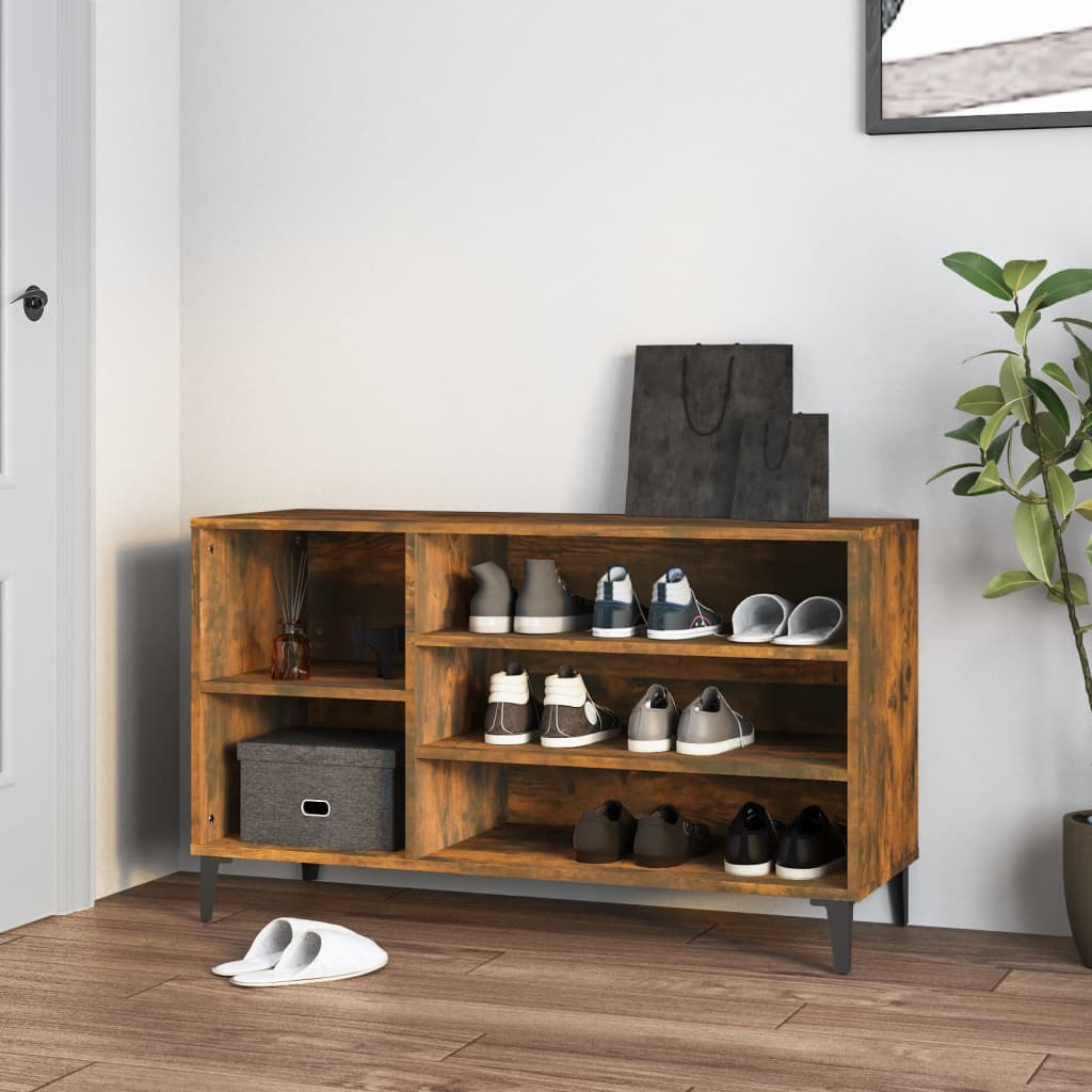 Armoire à chaussures Chêne fumé 102x36x60 cm Bois d'ingénierie - XIOS