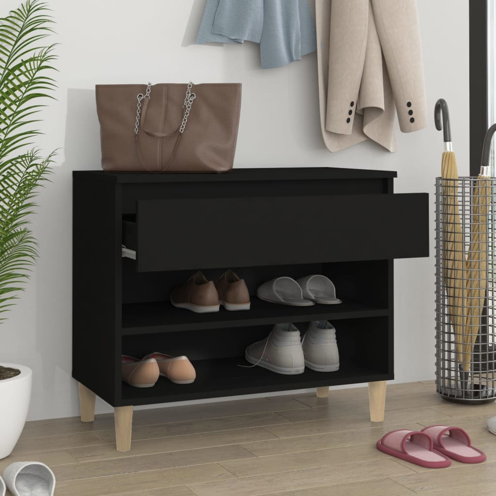 Armoire à chaussures Noir 70x36x60 cm Bois d'ingénierie - XIOS