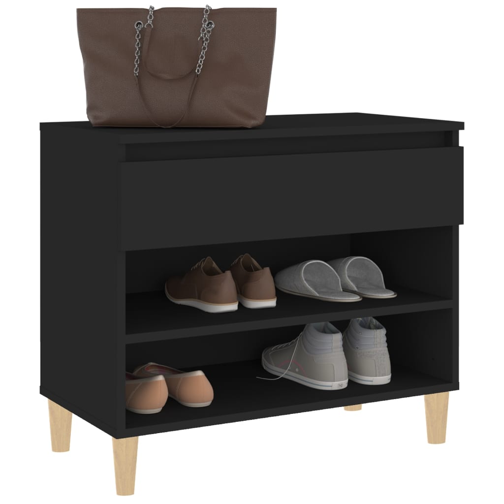 Armoire à chaussures Noir 70x36x60 cm Bois d'ingénierie - XIOS
