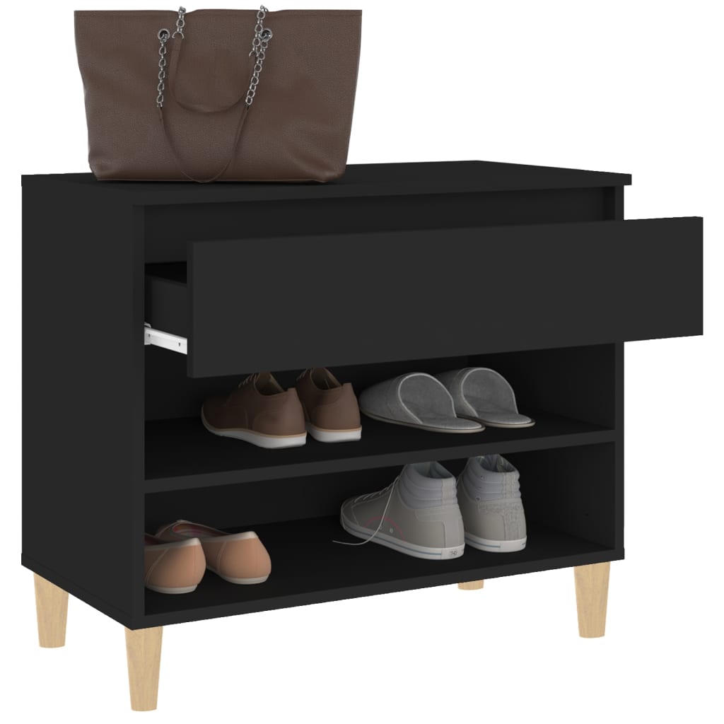 Armoire à chaussures Noir 70x36x60 cm Bois d'ingénierie - XIOS
