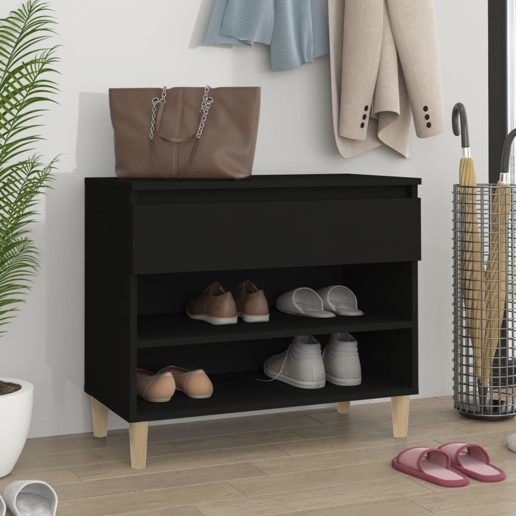 Armoire à chaussures Noir 70x36x60 cm Bois d'ingénierie - XIOS