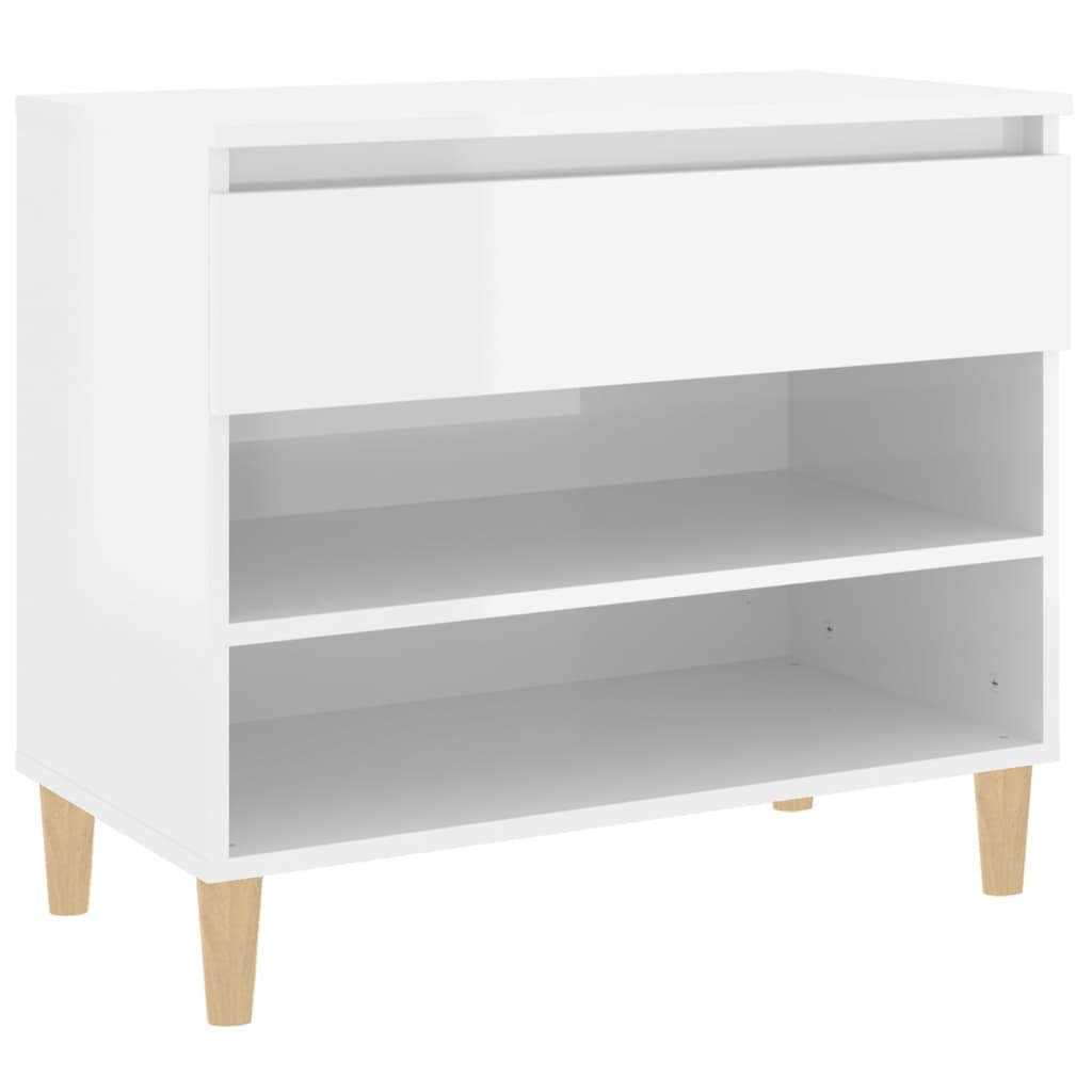 Armoire à chaussure Blanc brillant 70x36x60 cm Bois ingénierie - XIOS