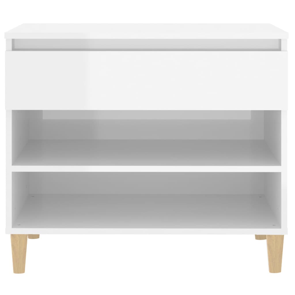 Armoire à chaussure Blanc brillant 70x36x60 cm Bois ingénierie - XIOS