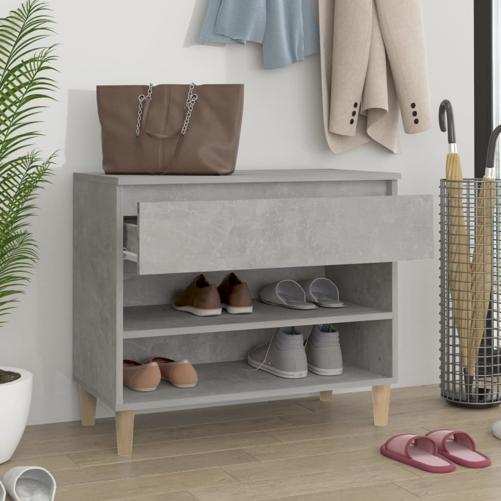 Armoire à chaussures Gris béton 70x36x60 cm Bois d'ingénierie - XIOS