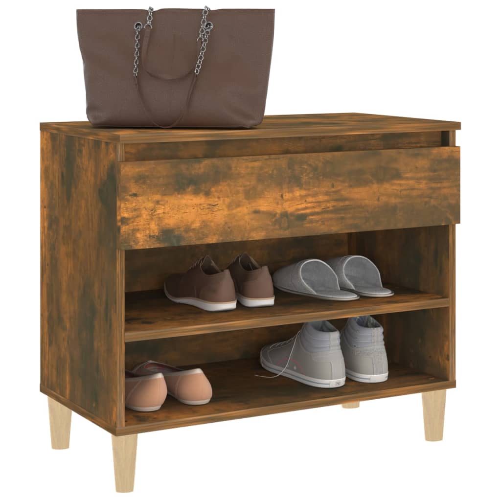 Armoire à chaussures Chêne fumé 70x36x60 cm Bois d'ingénierie - XIOS