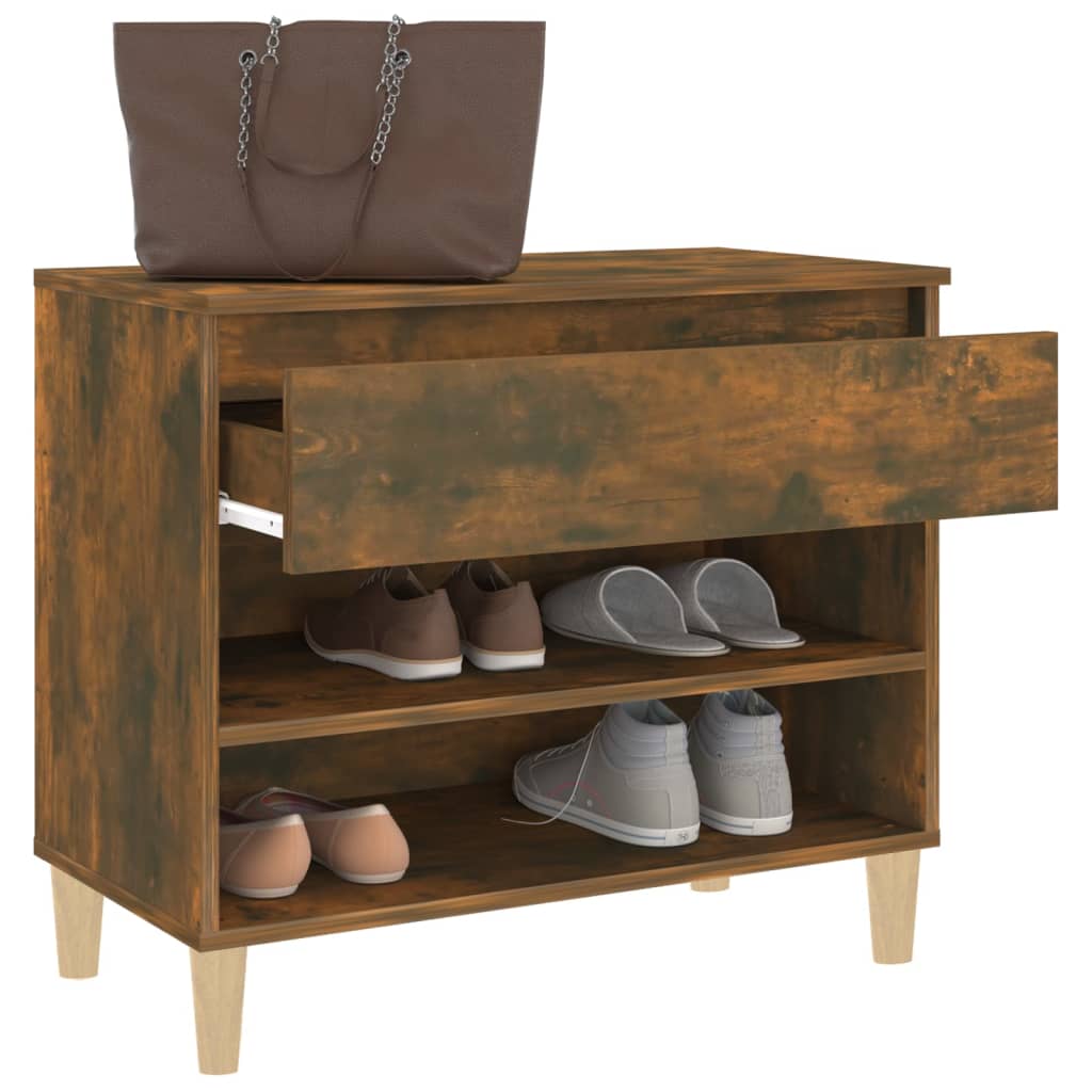 Armoire à chaussures Chêne fumé 70x36x60 cm Bois d'ingénierie - XIOS