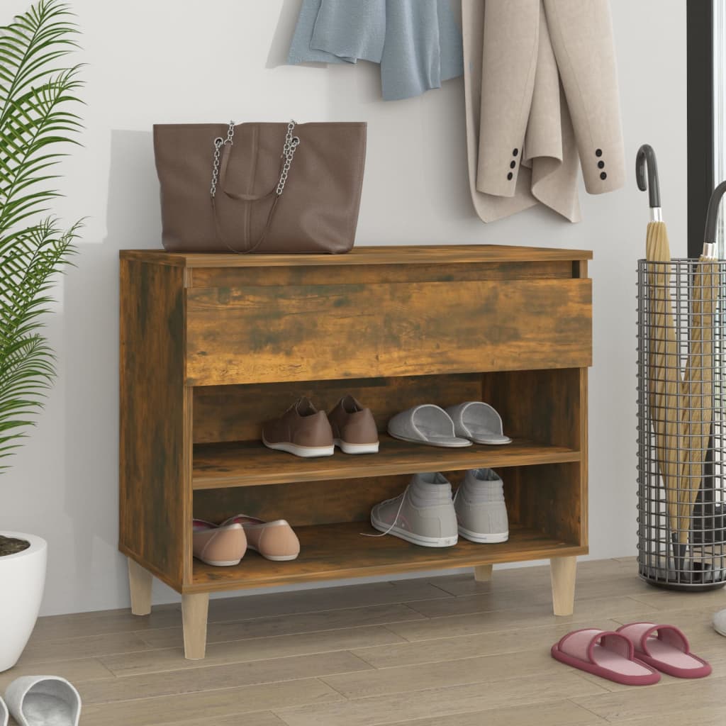 Armoire à chaussures Chêne fumé 70x36x60 cm Bois d'ingénierie - XIOS