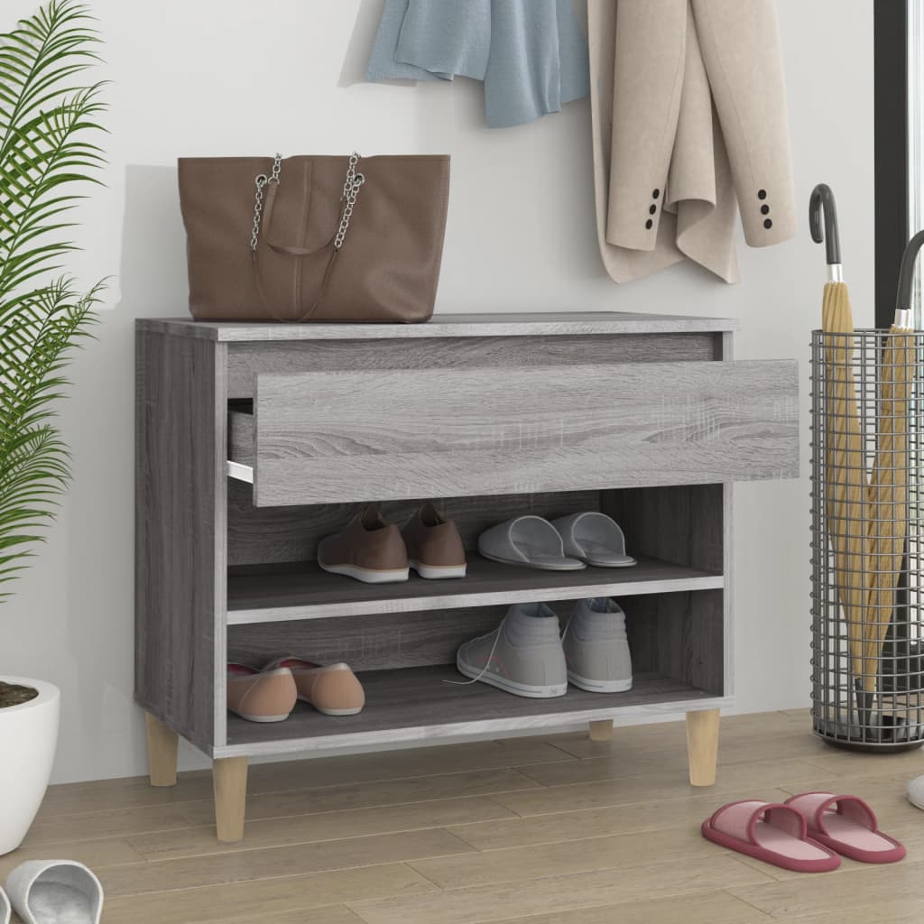 Armoire à chaussures Sonoma gris 70x36x60 cm Bois d'ingénierie - XIOS