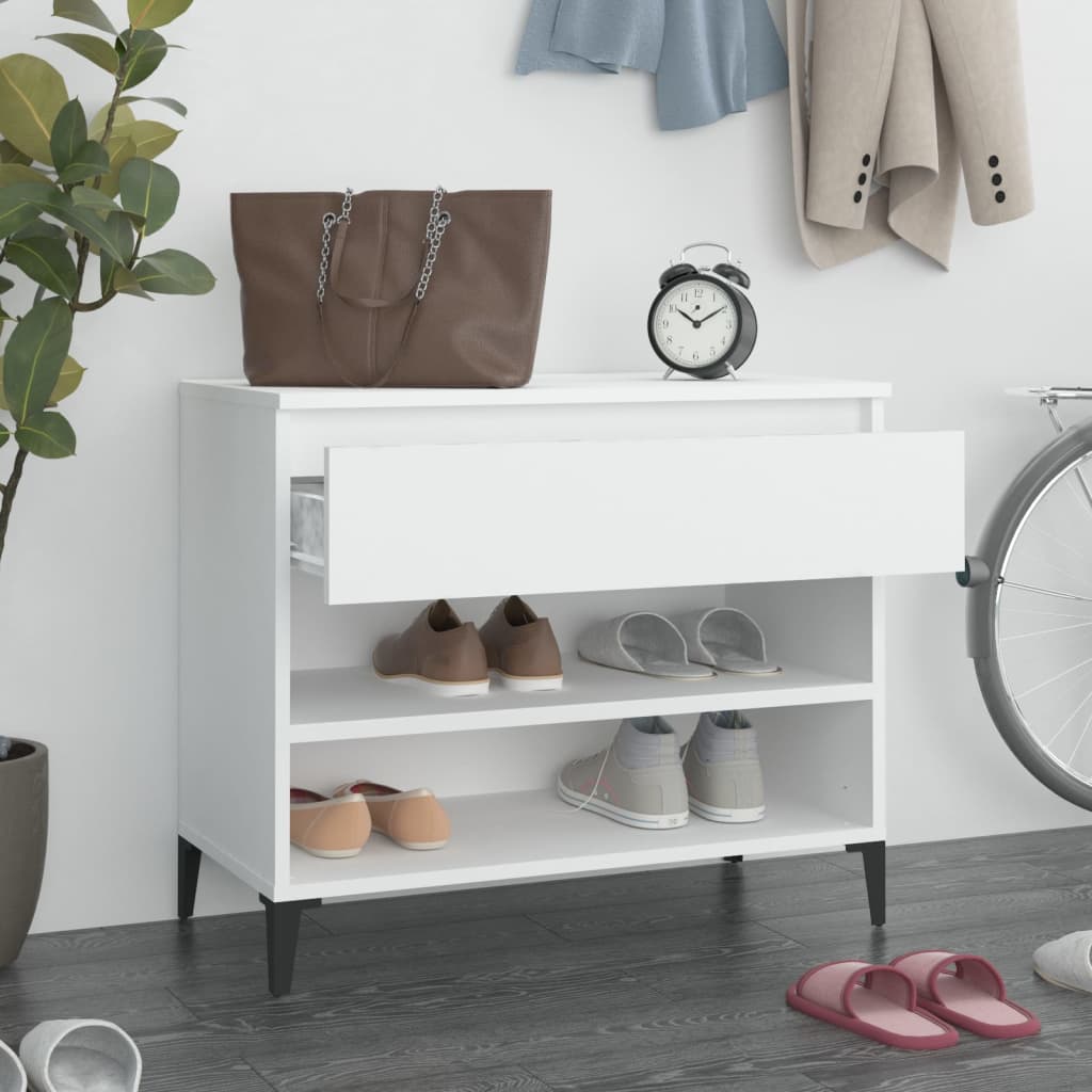 Armoire à chaussures Blanc 70x36x60 cm Bois d'ingénierie - XIOS