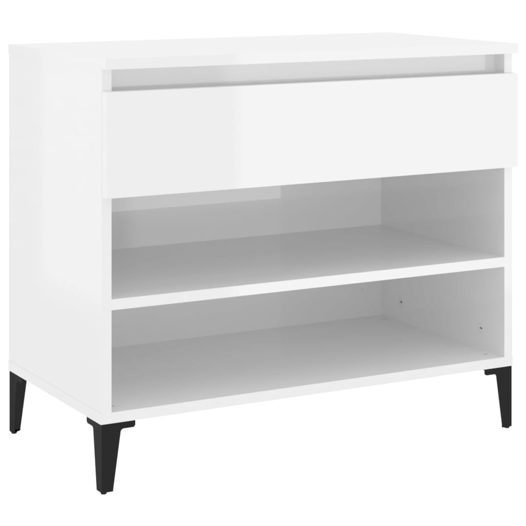 Armoire à chaussure Blanc brillant 70x36x60 cm Bois ingénierie - XIOS