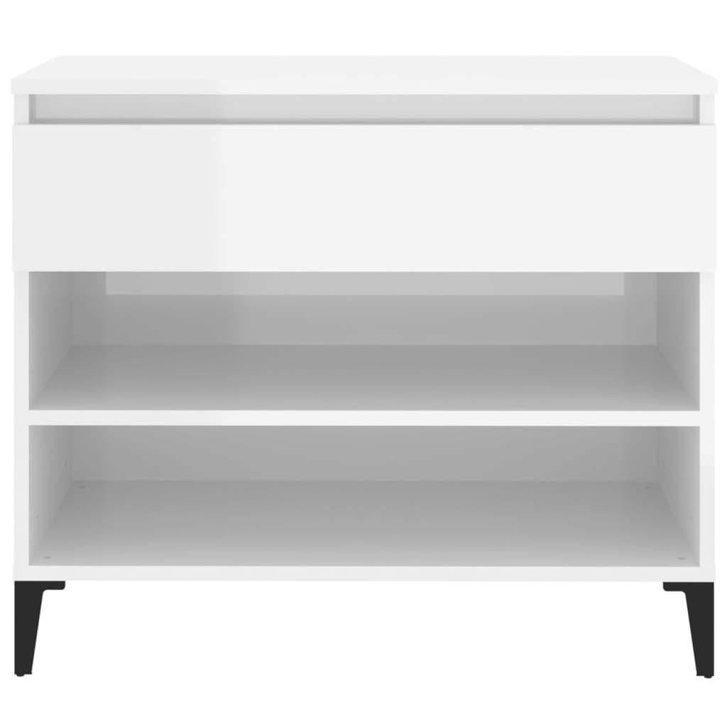 Armoire à chaussure Blanc brillant 70x36x60 cm Bois ingénierie - XIOS