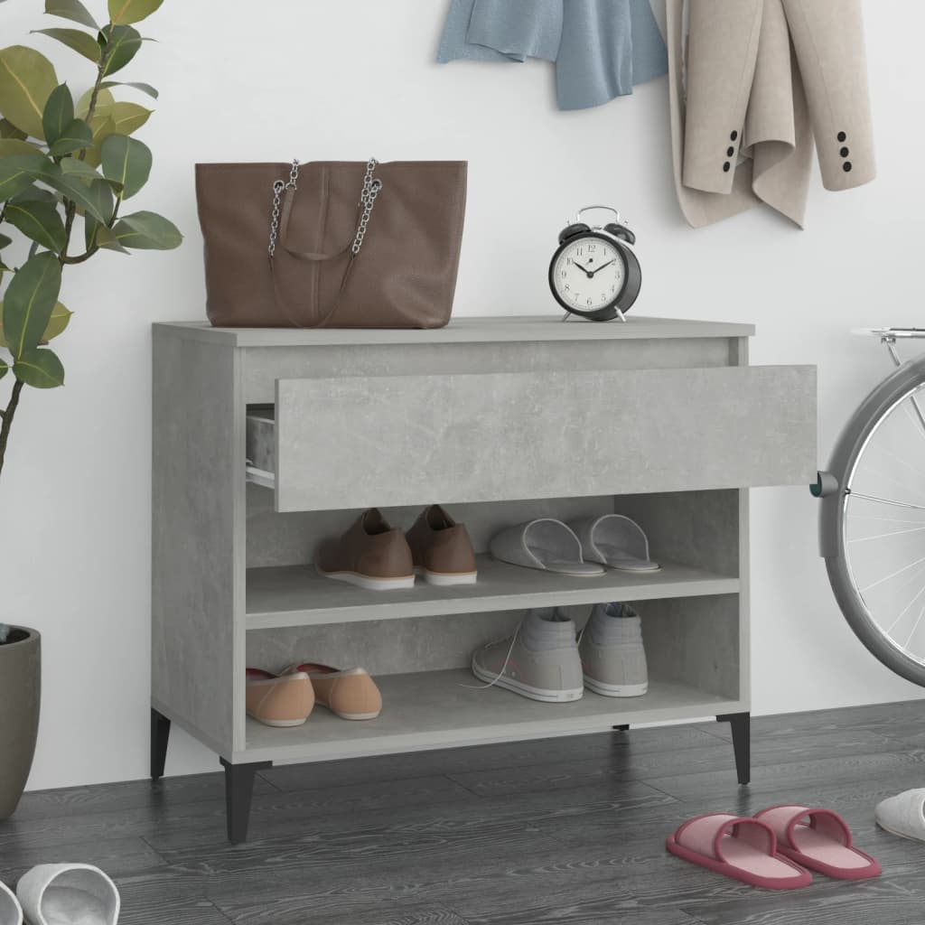 Armoire à chaussures Gris béton 70x36x60 cm Bois d'ingénierie - XIOS