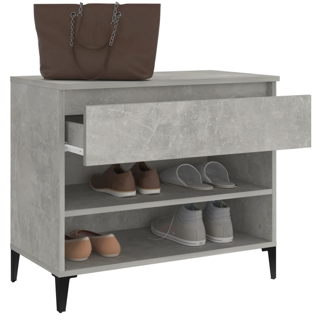 Armoire à chaussures Gris béton 70x36x60 cm Bois d'ingénierie - XIOS