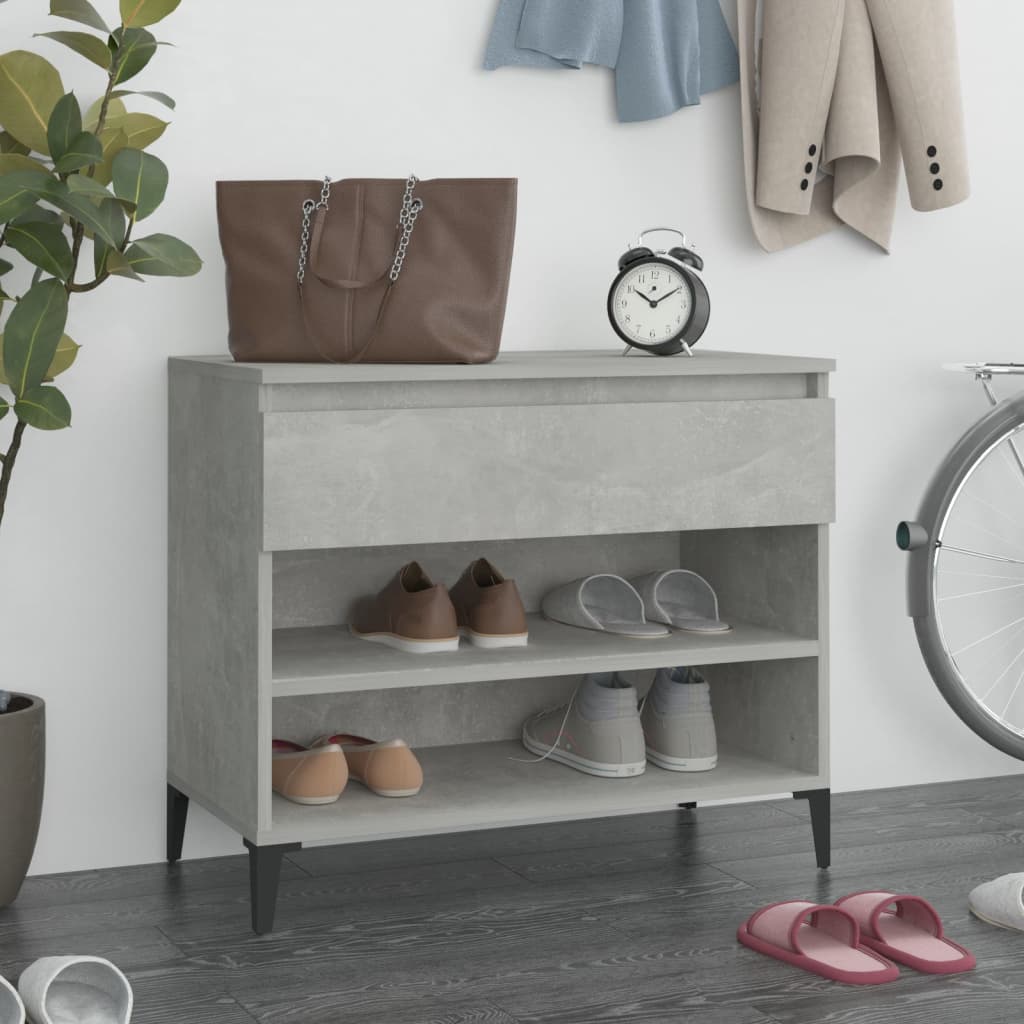 Armoire à chaussures Gris béton 70x36x60 cm Bois d'ingénierie - XIOS