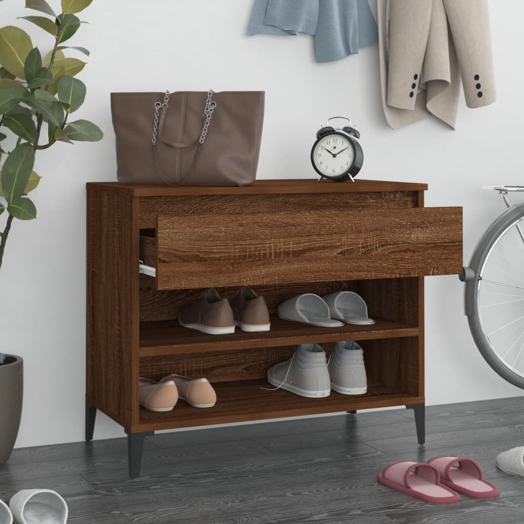 Armoire à chaussures Chêne fumé 70x36x60 cm Bois d'ingénierie - XIOS