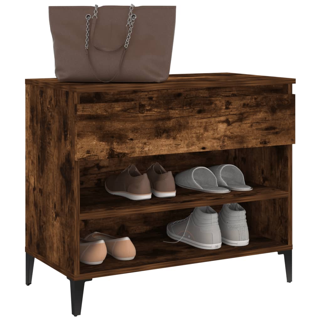 Armoire à chaussures Chêne fumé 70x36x60 cm Bois d'ingénierie - XIOS