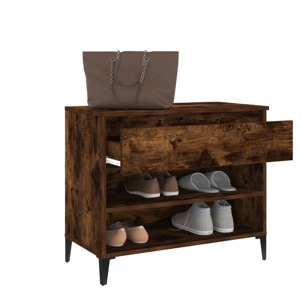 Armoire à chaussures Chêne fumé 70x36x60 cm Bois d'ingénierie - XIOS