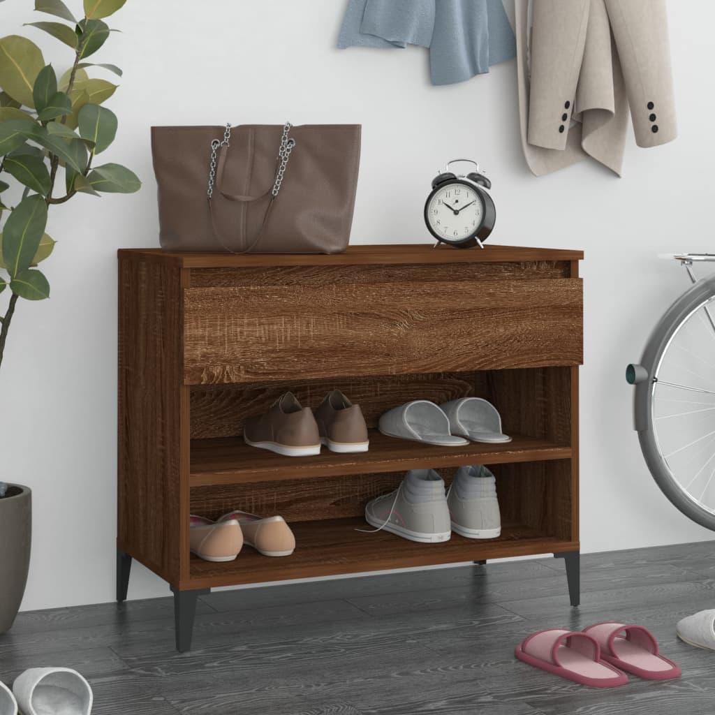 Armoire à chaussures Chêne fumé 70x36x60 cm Bois d'ingénierie - XIOS
