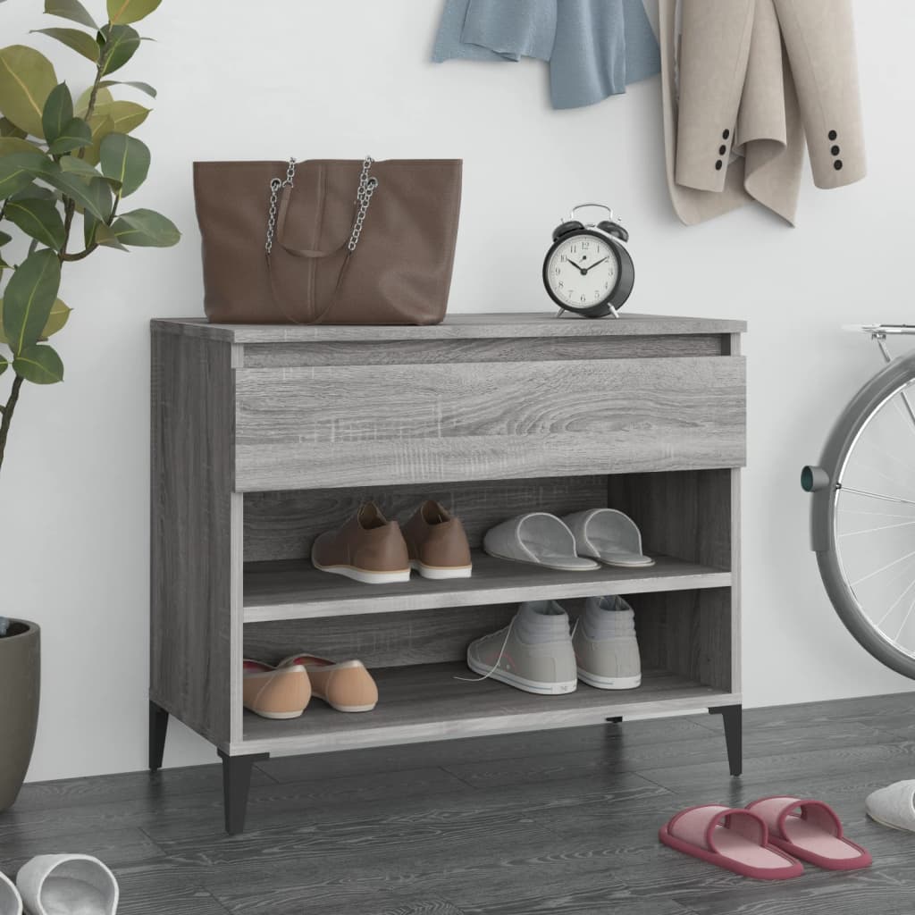 Armoire à chaussures Sonoma gris 70x36x60 cm Bois d'ingénierie - XIOS