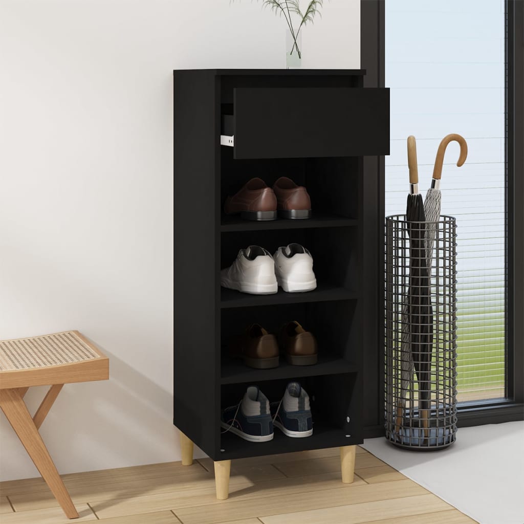 Armoire à chaussures Noir 40x36x105 cm Bois d'ingénierie - XIOS