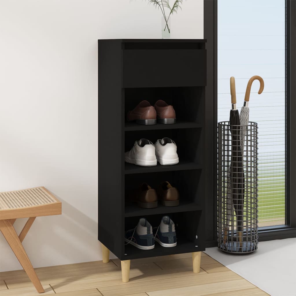 Armoire à chaussures Noir 40x36x105 cm Bois d'ingénierie - XIOS