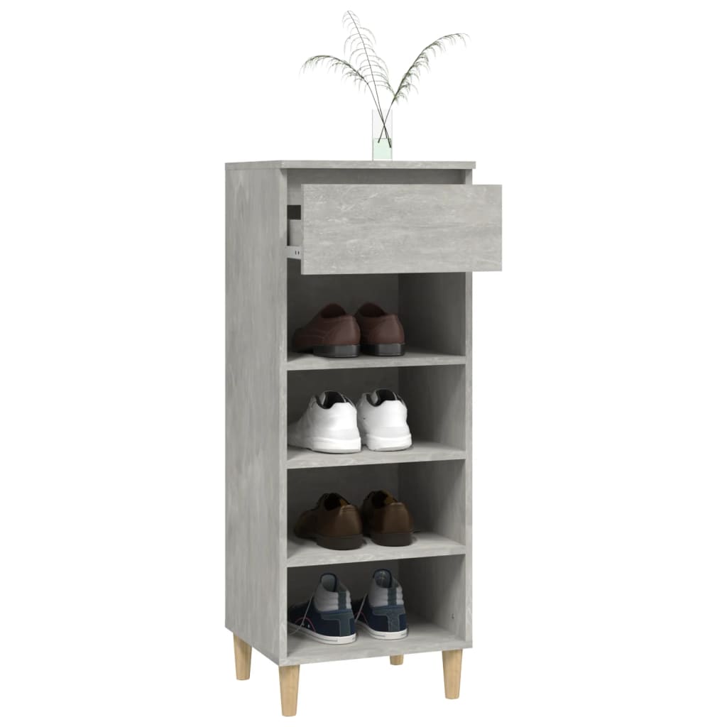 Armoire à chaussures Gris béton 40x36x105 cm Bois d'ingénierie - XIOS