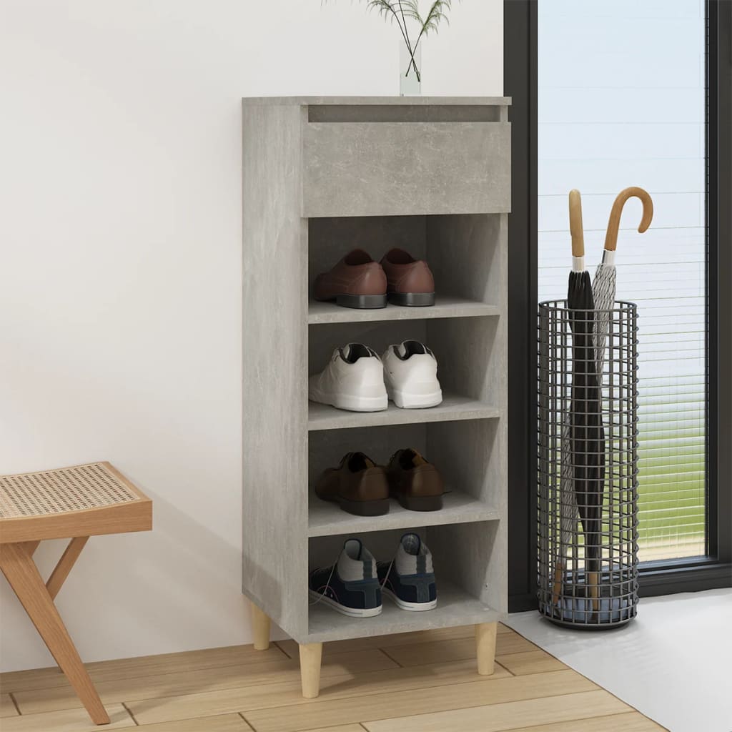 Armoire à chaussures Gris béton 40x36x105 cm Bois d'ingénierie - XIOS