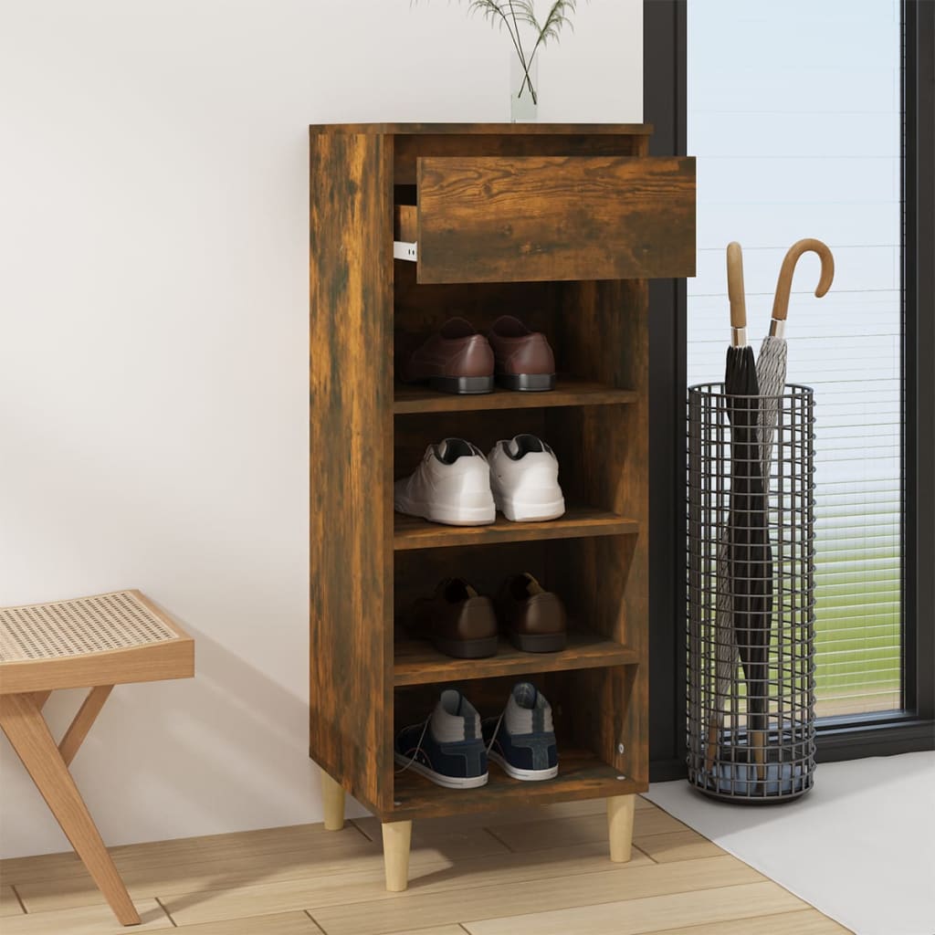 Armoire à chaussures Chêne fumé 40x36x105 cm Bois d'ingénierie - XIOS
