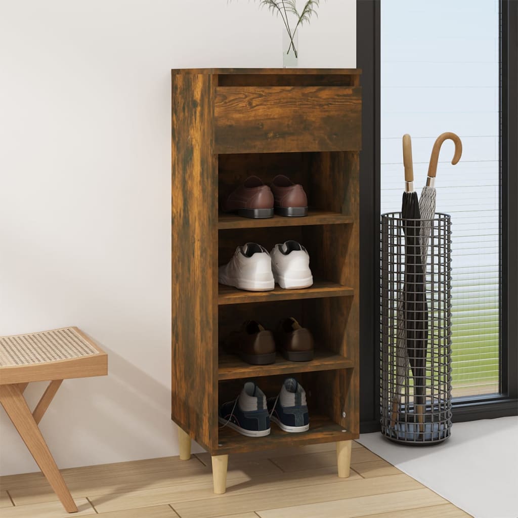Armoire à chaussures Chêne fumé 40x36x105 cm Bois d'ingénierie - XIOS