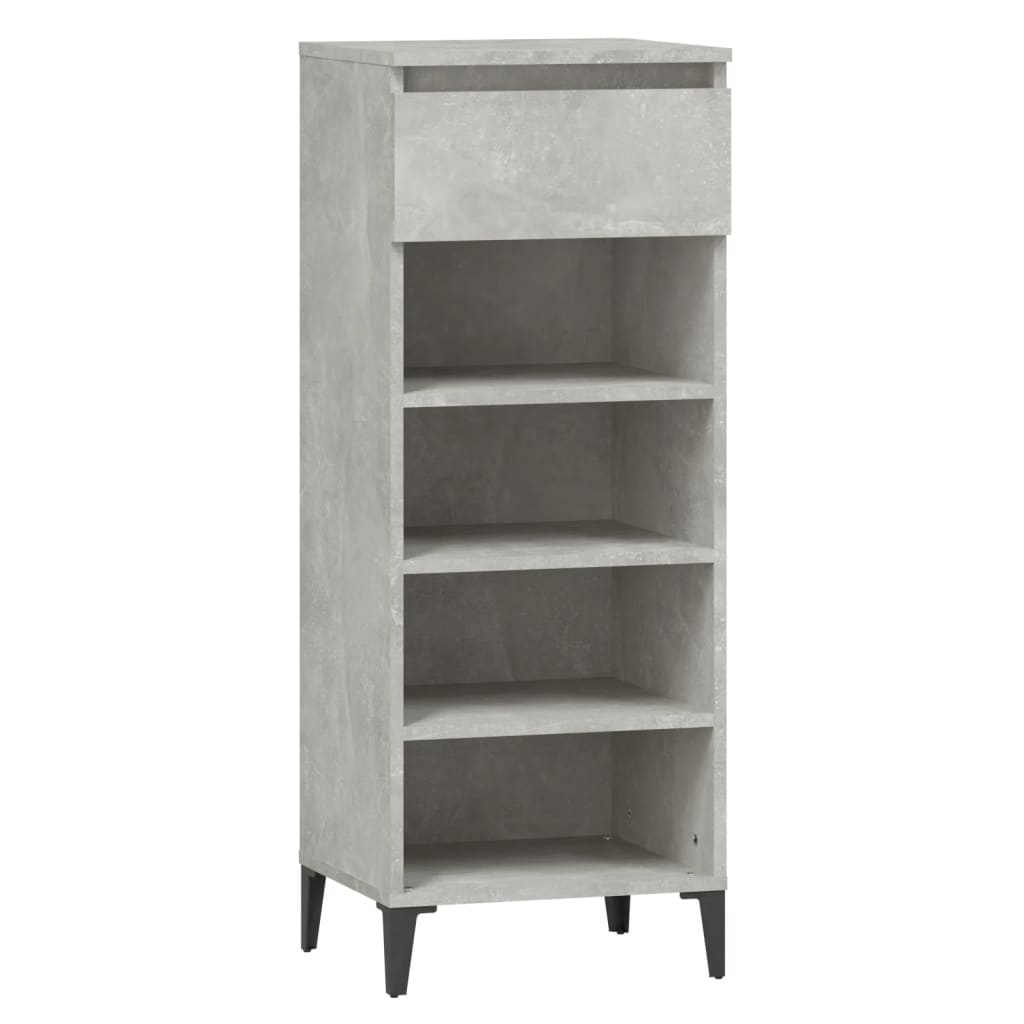 Étagère à chaussures Gris béton 40x36x105 cm Bois d'ingénierie - XIOS