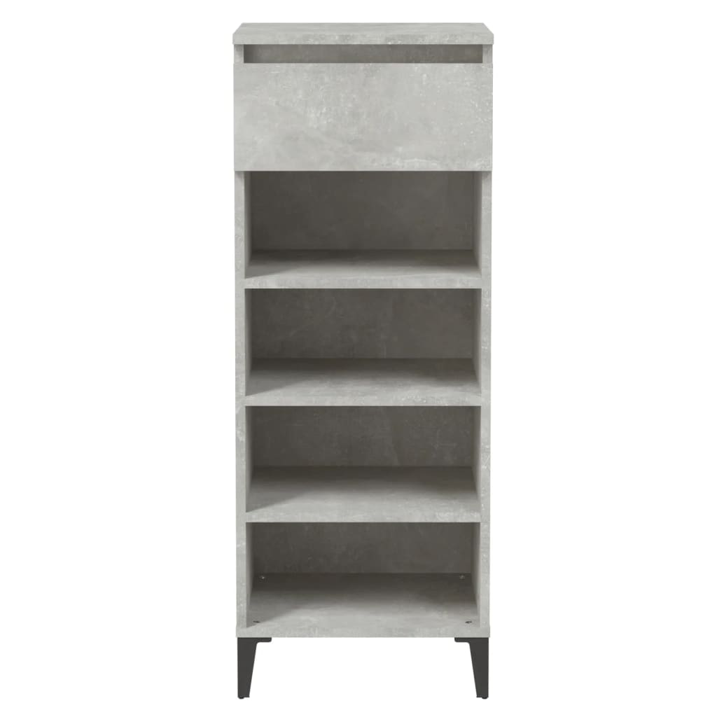 Étagère à chaussures Gris béton 40x36x105 cm Bois d'ingénierie - XIOS