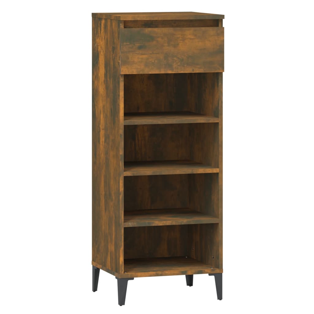 Étagère à chaussures Chêne fumé 40x36x105 cm Bois d'ingénierie - XIOS