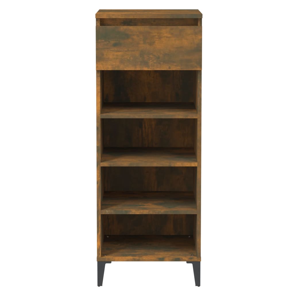 Étagère à chaussures Chêne fumé 40x36x105 cm Bois d'ingénierie - XIOS