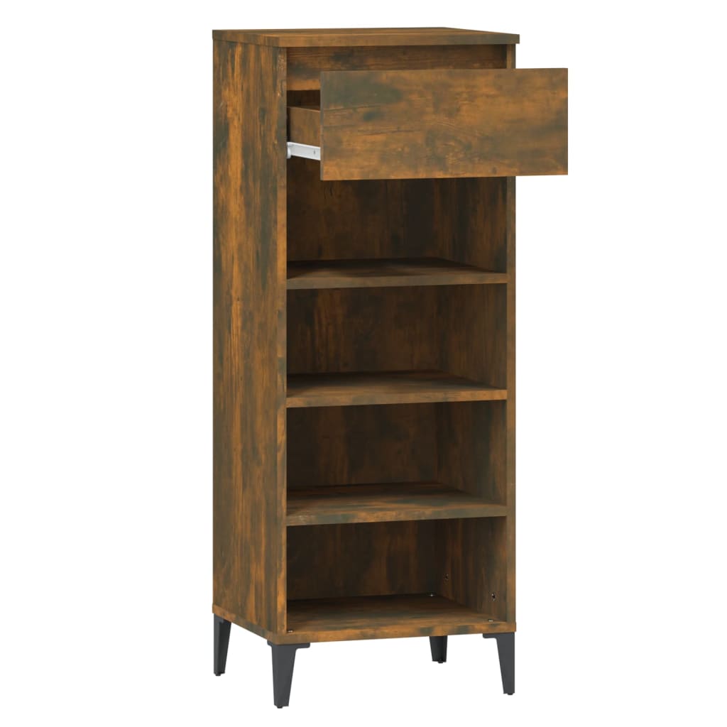 Étagère à chaussures Chêne fumé 40x36x105 cm Bois d'ingénierie - XIOS
