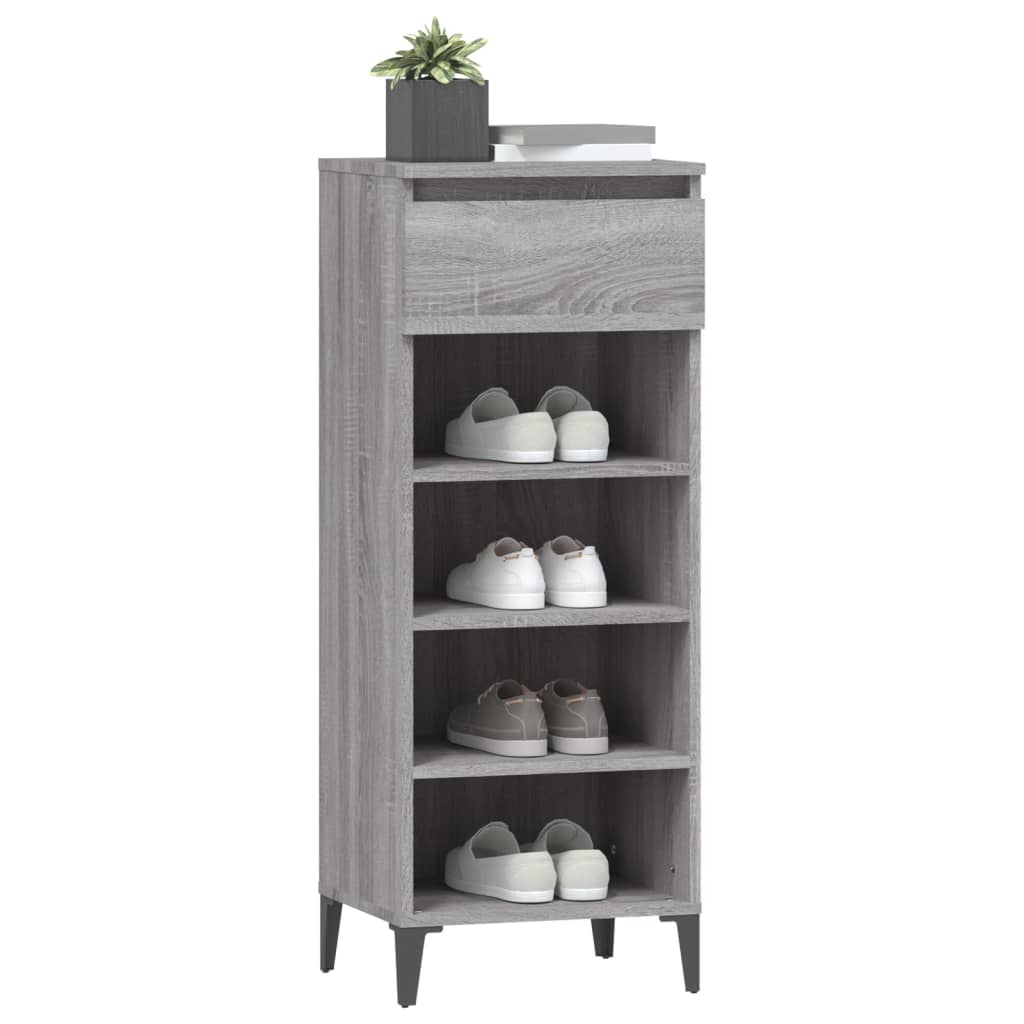 Étagère à chaussures Sonoma gris 40x36x105 cm Bois ingénierie - XIOS