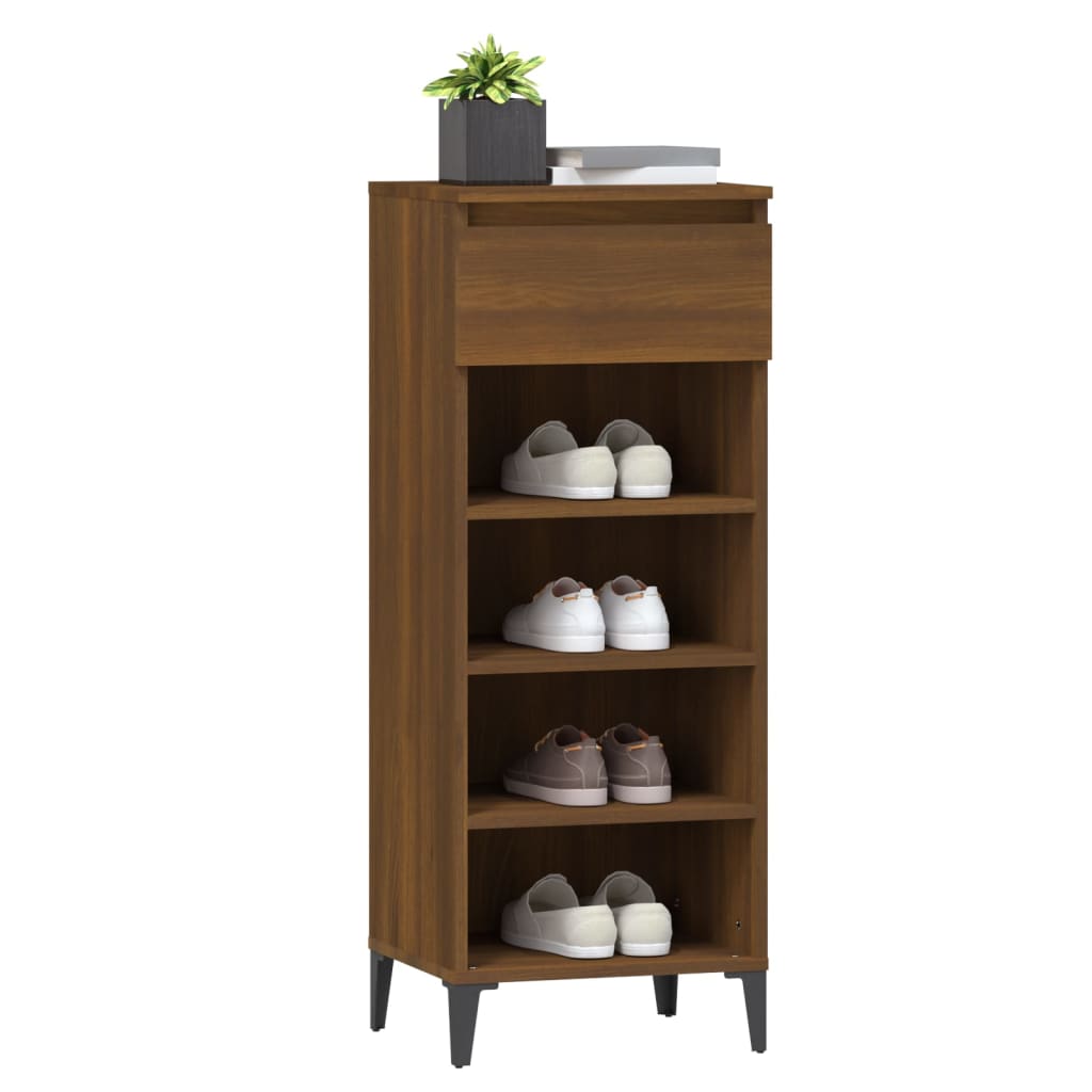 Étagère à chaussures Chêne marron 40x36x105 cm Bois ingénierie - XIOS