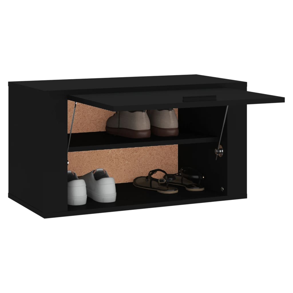 Armoire à chaussures murale Noir 70x35x38 cm Bois d'ingénierie - XIOS