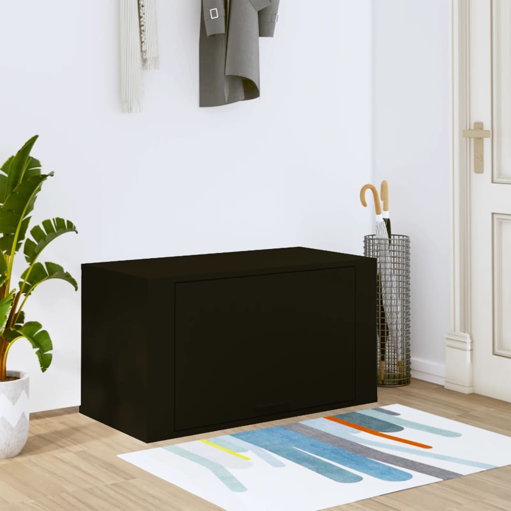 Armoire à chaussures murale Noir 70x35x38 cm Bois d'ingénierie - XIOS