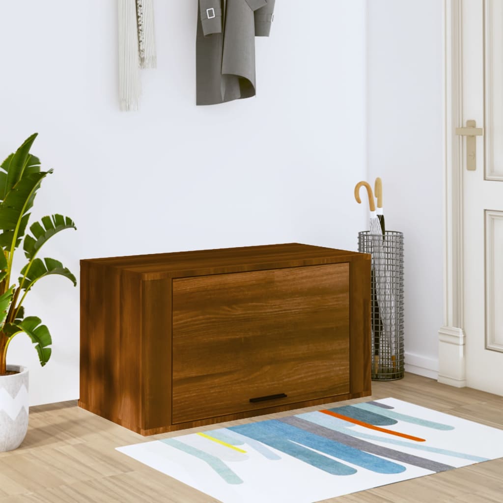 Armoire à chaussures murale Chêne marron 70x35x38cm Bois de Pin - XIOS