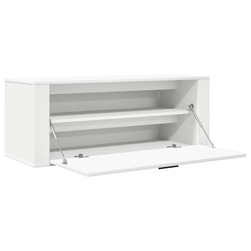 Armoire à chaussures murale Blanc 100x35x38cm Bois d'ingénierie - XIOS