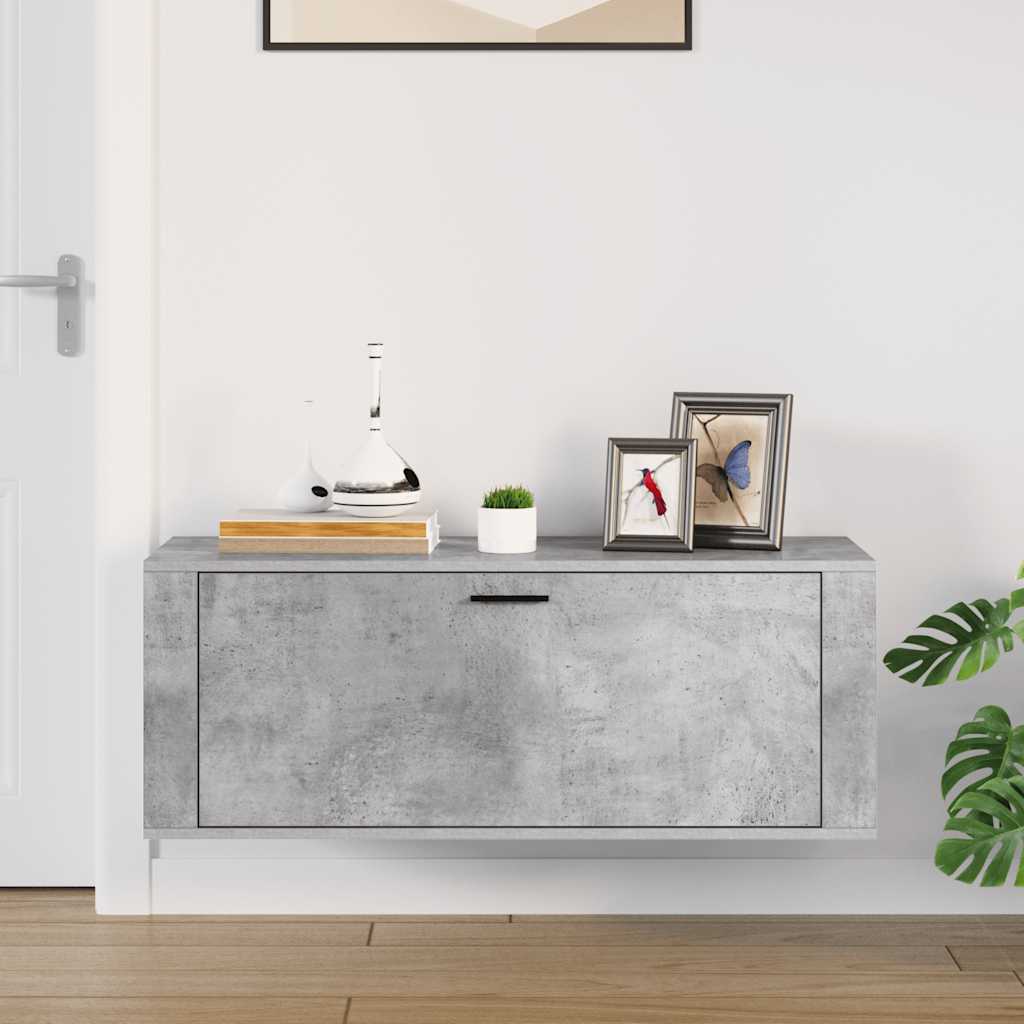 Armoire à chaussures murale Gris béton 100x35x38 cm - XIOS