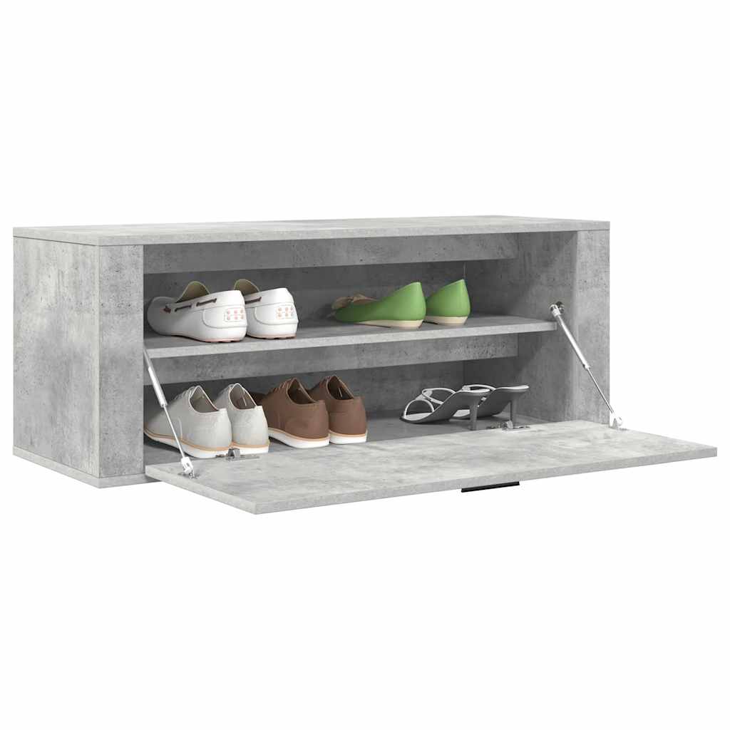 Armoire à chaussures murale Gris béton 100x35x38 cm - XIOS