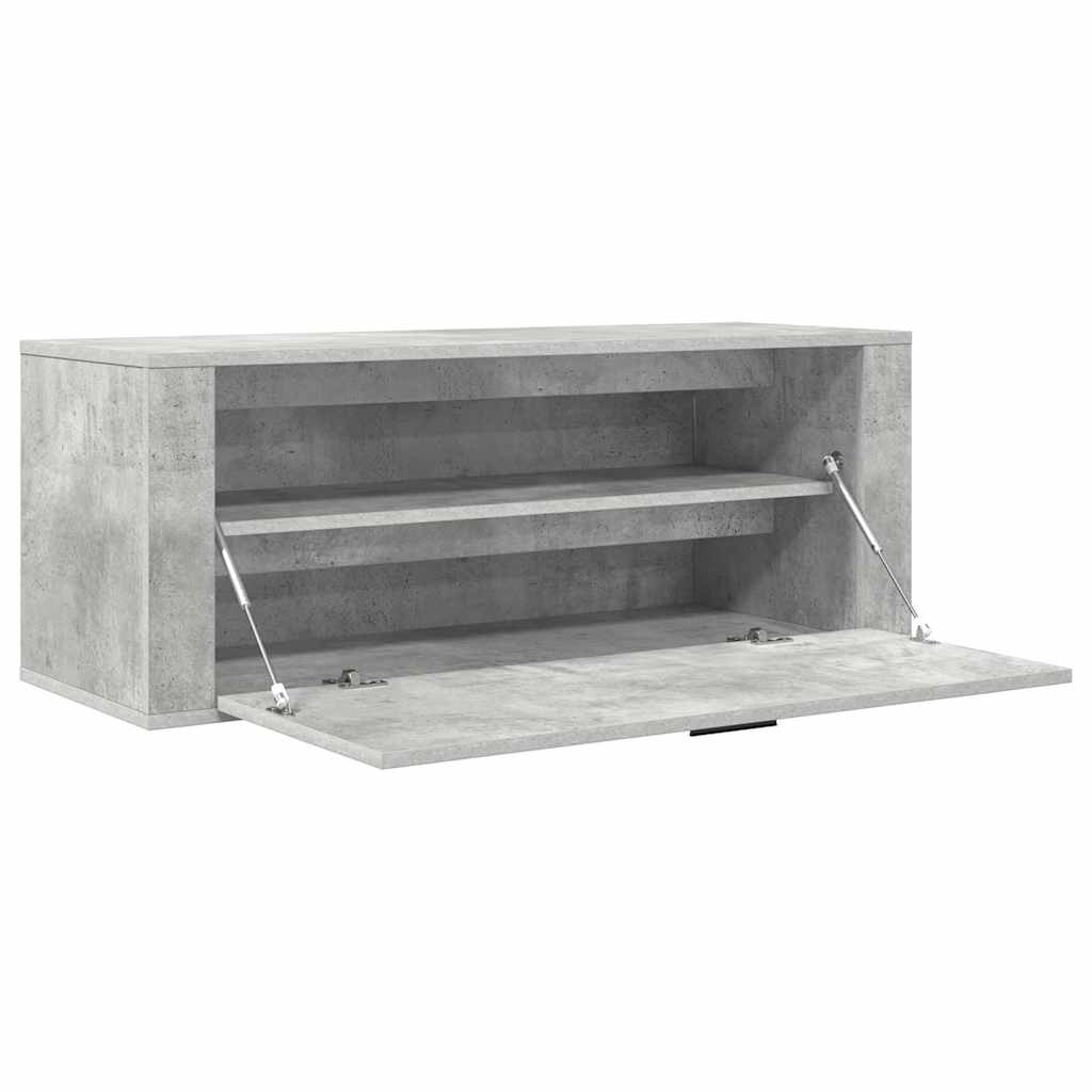 Armoire à chaussures murale Gris béton 100x35x38 cm - XIOS