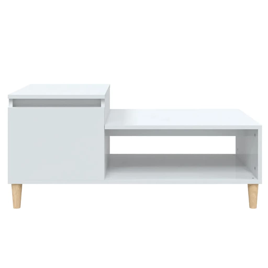 Table basse Blanc brillant 100x50x45 cm Bois d'ingénierie - XIOS