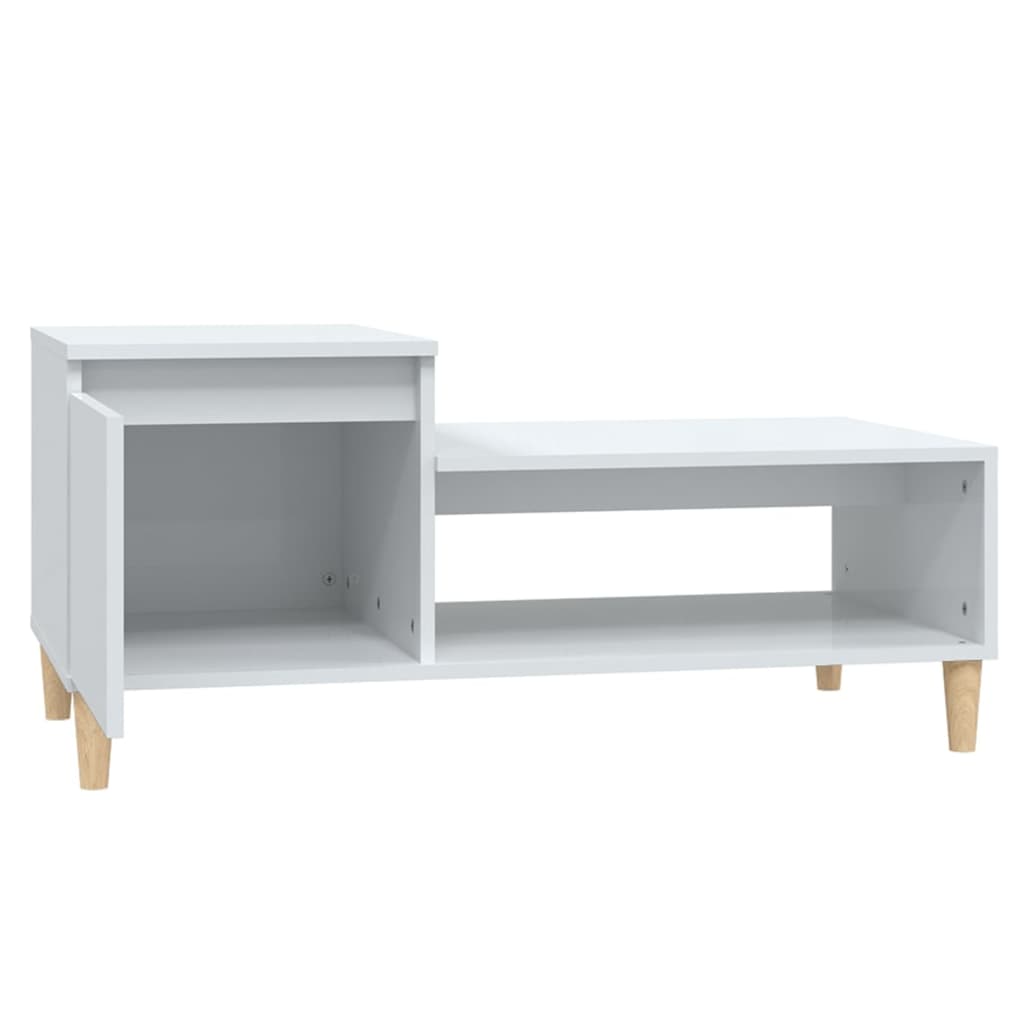 Table basse Blanc brillant 100x50x45 cm Bois d'ingénierie - XIOS