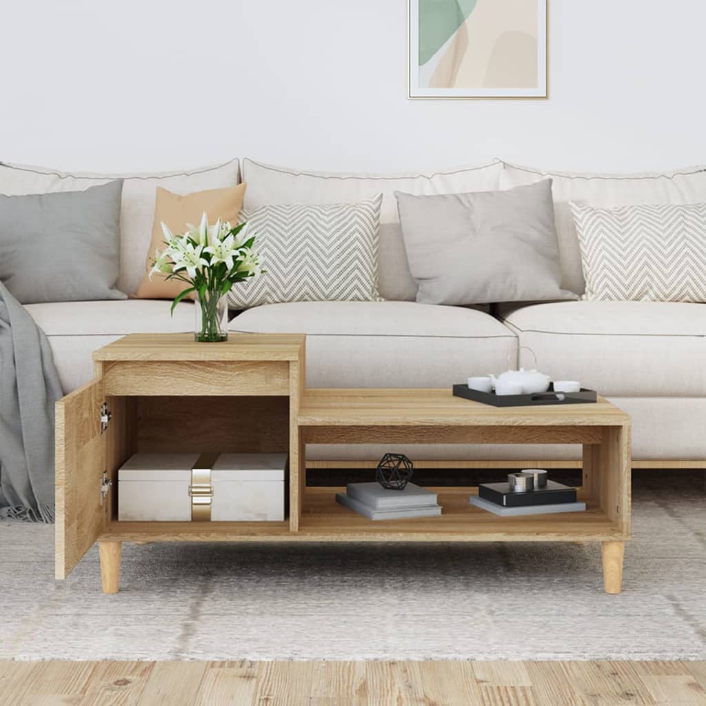 Table basse Chêne sonoma 100x50x45 cm Bois d'ingénierie - XIOS