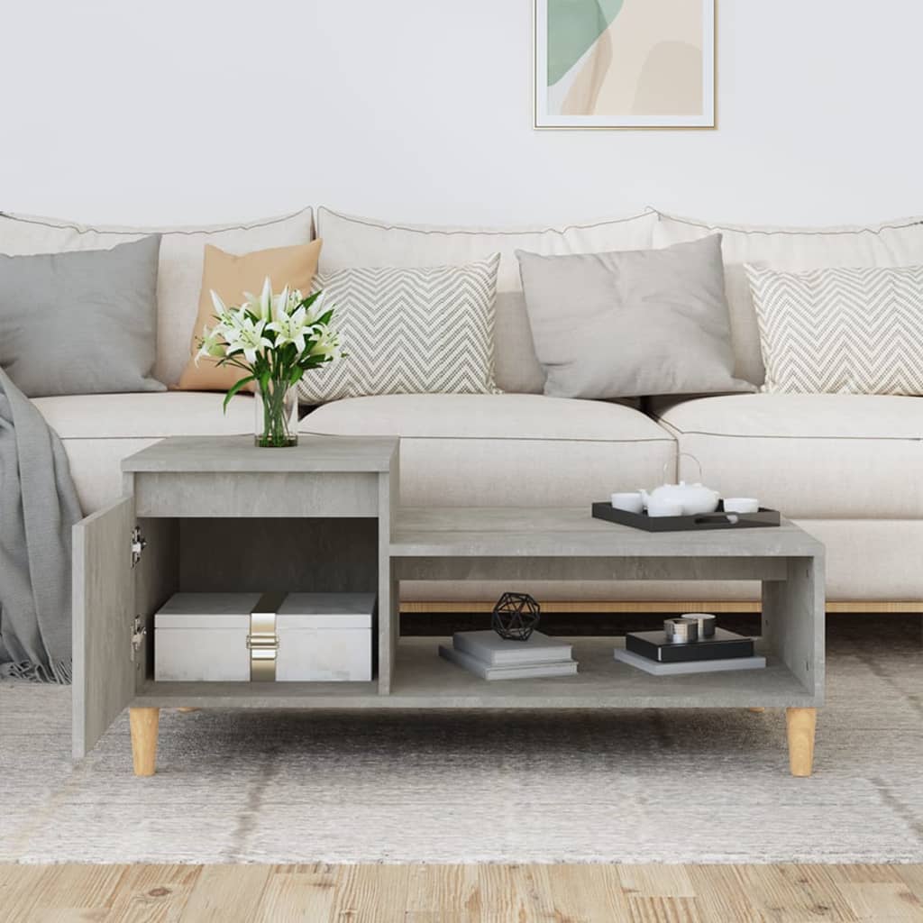Table basse Gris béton 100x50x45 cm Bois d'ingénierie - XIOS