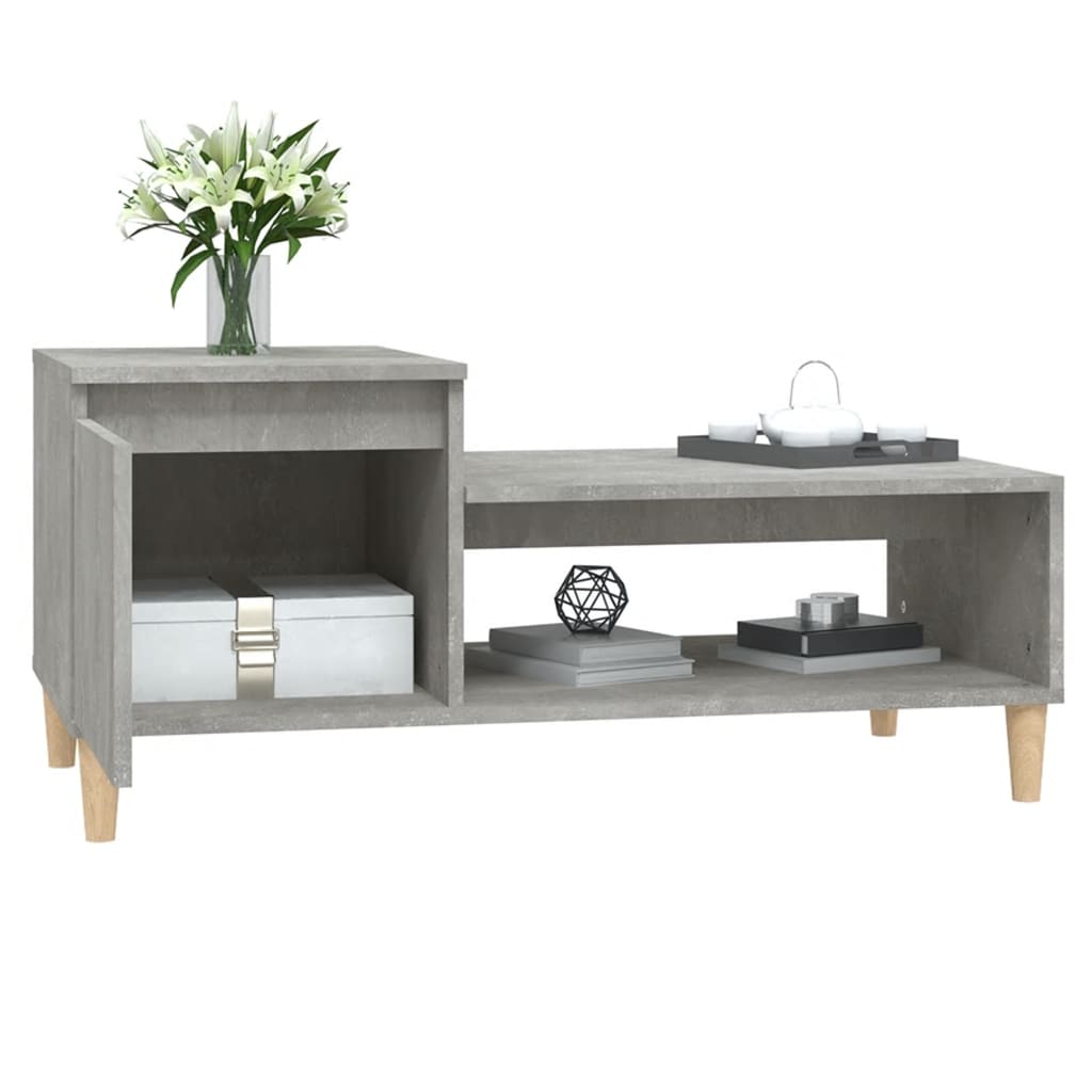 Table basse Gris béton 100x50x45 cm Bois d'ingénierie - XIOS