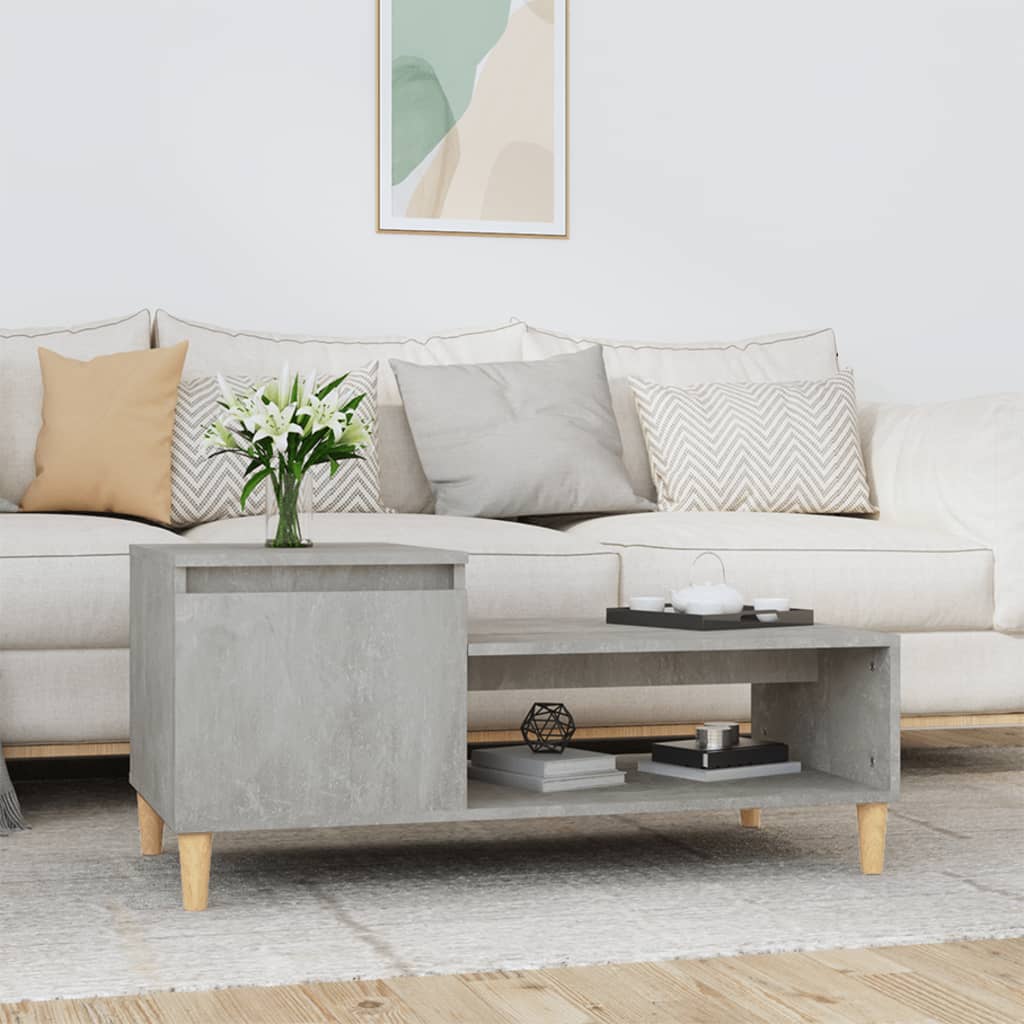 Table basse Gris béton 100x50x45 cm Bois d'ingénierie - XIOS